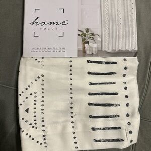 Modern Black and White Shower Curtain